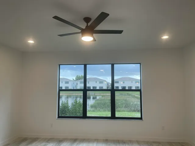 a view of a yard in front of a house