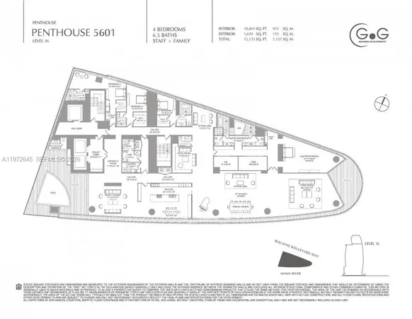 $32,500,000 | 300 Biscayne Blvd Way, Unit PH5701, Miami, FL 33131