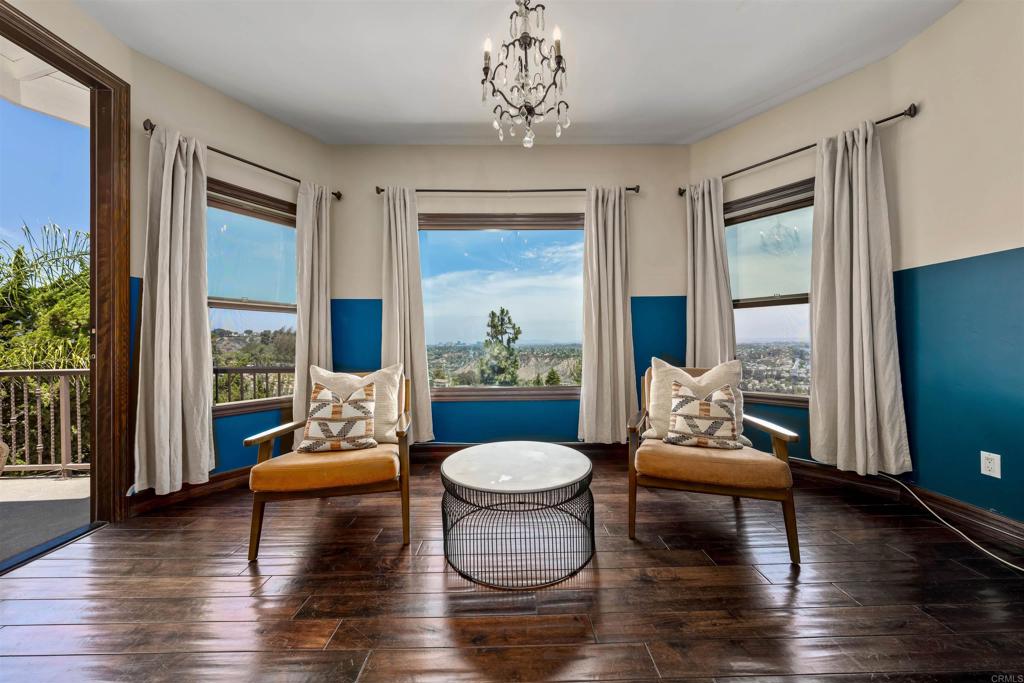 5765 Soledad Mountain Road La Jolla, CA 92037 - Photo 8 of 22 a living room with patio furniture and a large window