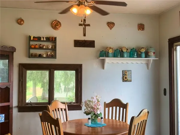 a workspace with furniture and window