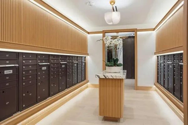 a living room with a couch and a table