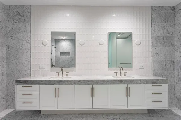 a view of a city with tall buildings