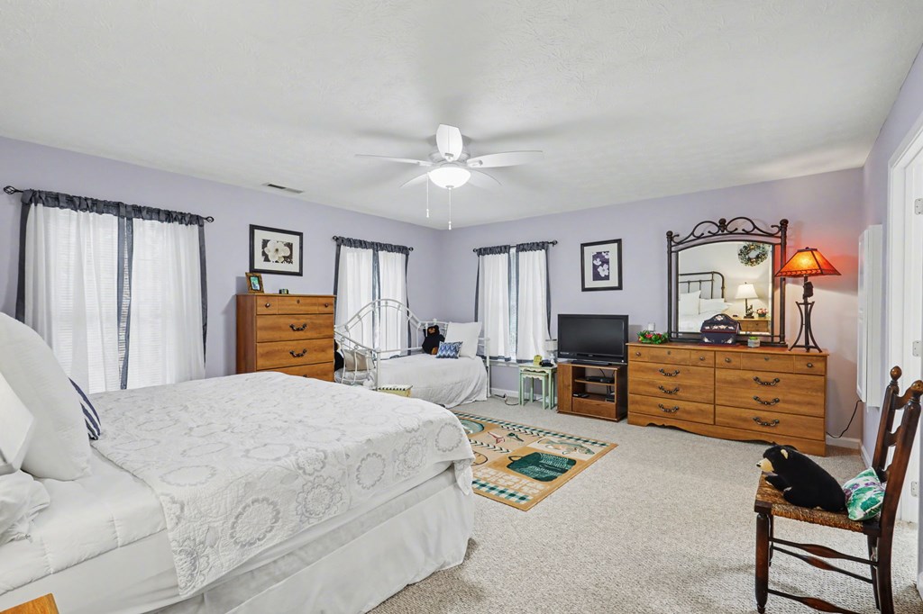 4790 Fires Creek Road Hayesville, NC 28904 - Photo 24 of 61 a bedroom with furniture and a flat screen tv