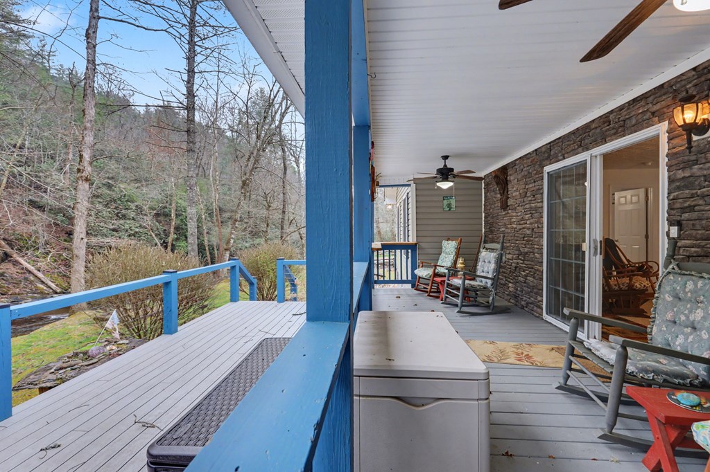 4790 Fires Creek Road Hayesville, NC 28904 - Photo 41 of 61 a view of a balcony with couch