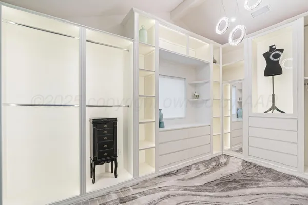 a bathroom with a shower and a tub