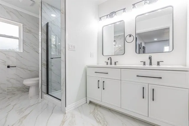 a white bath tub sitting in a bathroom