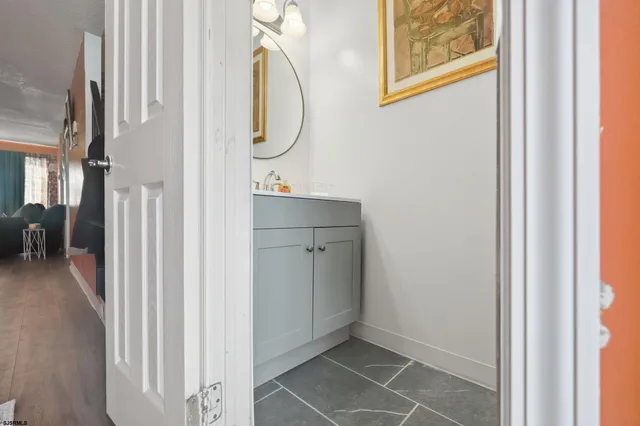 a view of a hallway with entryway