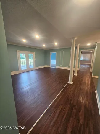 a view of livingroom with wooden floor