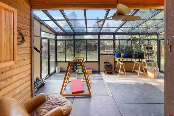 a bathroom with a shower and a tub