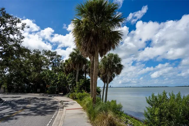 a view of a lake with outdoor space