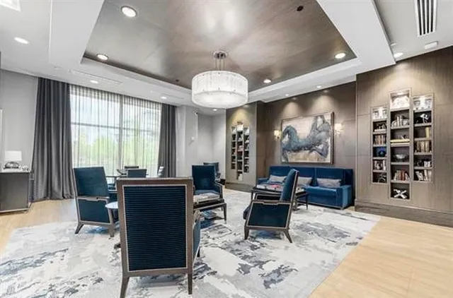 a view of a city with tall buildings