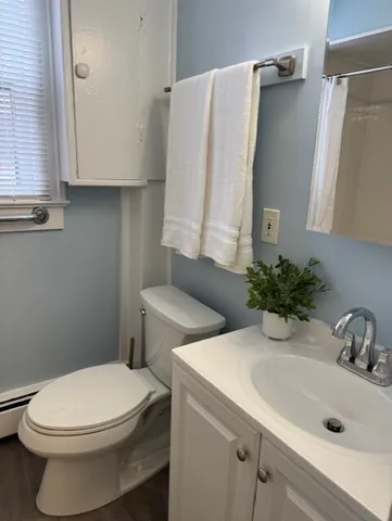 a bathroom with a sink and toilet