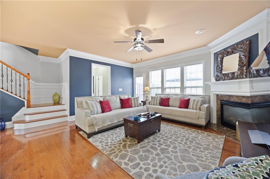 2871 Overlook Way Atlanta, GA 30324 - Photo 7 of 32 a living room with furniture and a fireplace