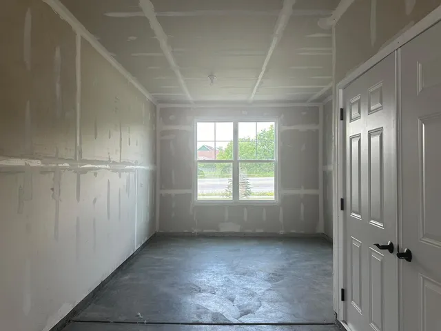 an empty room with a window