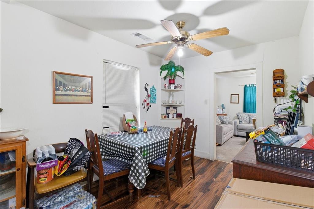 1000 West Morgan Street Denison, TX 75020 - Photo 6 of 30 Dining room with dark wood finished floors and a ceiling fan