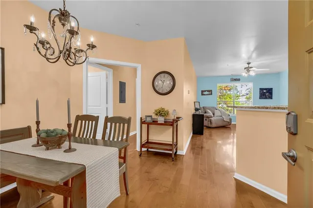a view of kitchen and dining room
