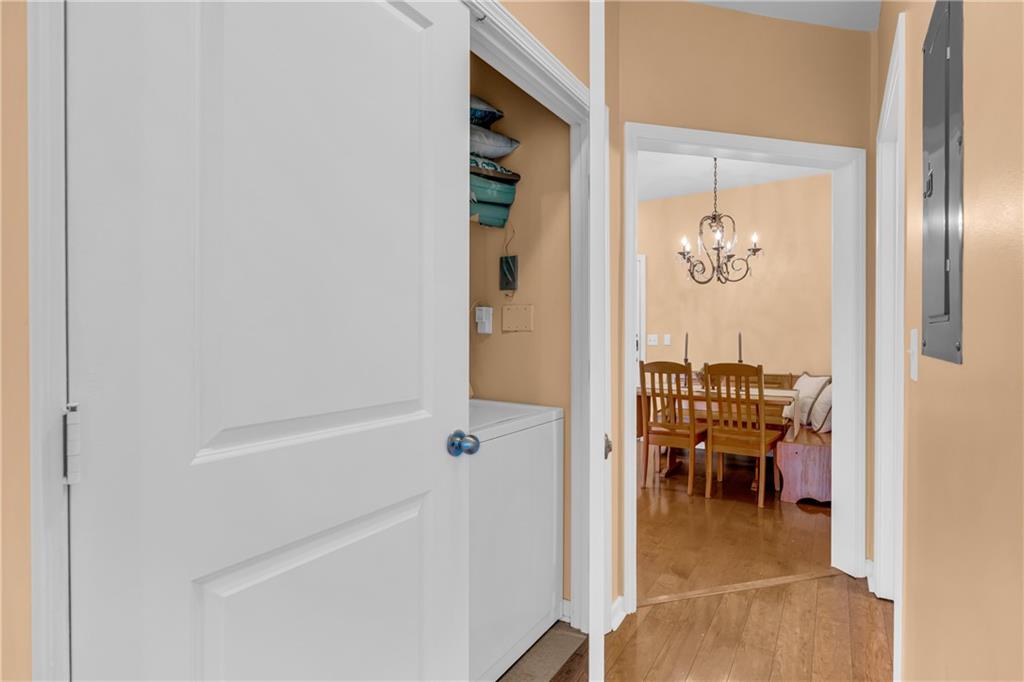 821 Ralph McGill Boulevard Northeast, Unit 2303 Atlanta, GA 30306 - Photo 19 of 43 a en suite bathroom with a glass shower door and a mirror