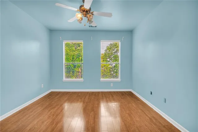 a city view with tall buildings