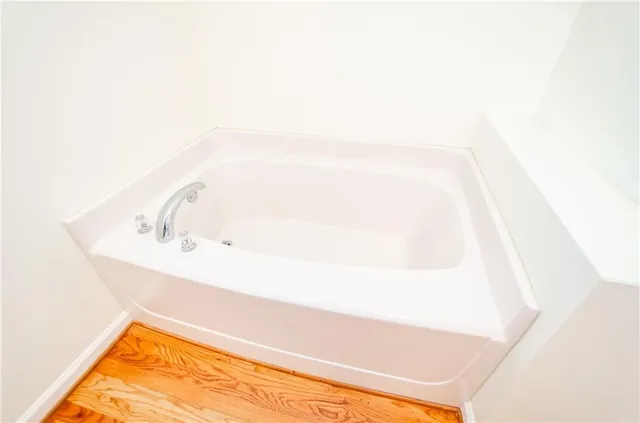 a bathroom with a tub