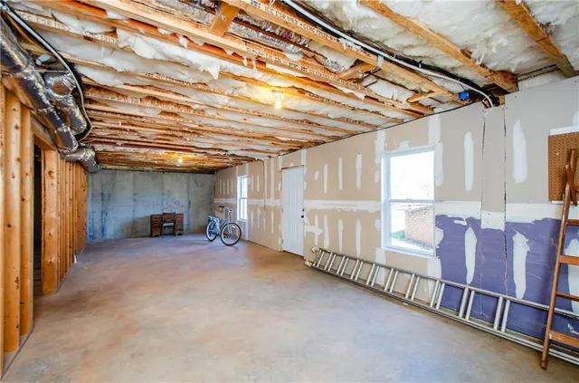 a view of a chairs in an empty room