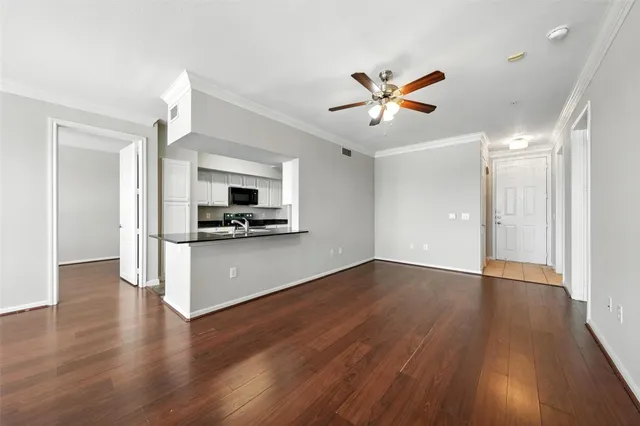 a view of a livingroom with a flat screen tv