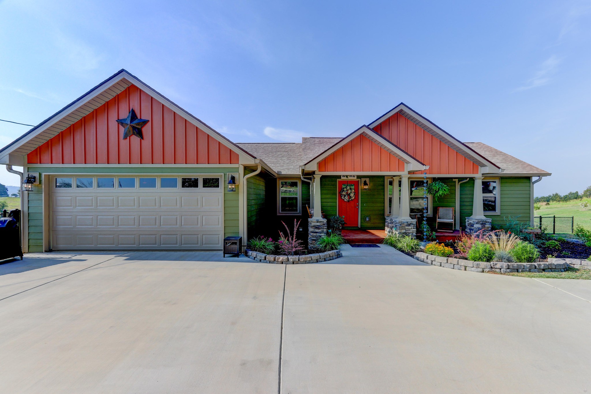 a front view of a house with porch