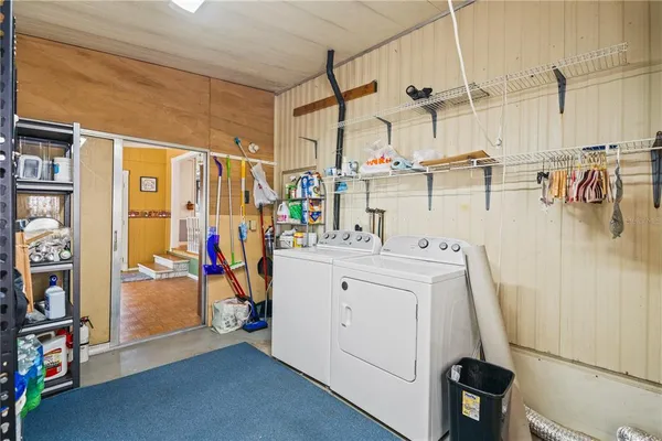 a view of a storage & utility room with stuff
