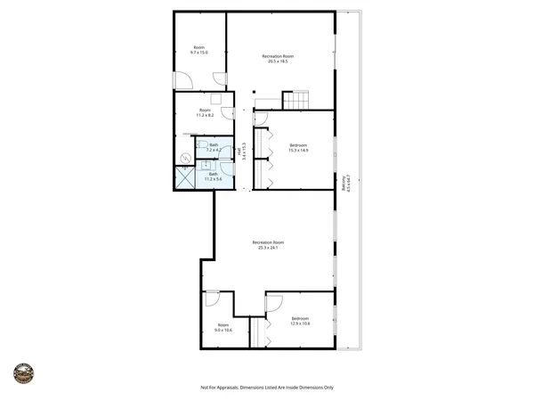 a view of a field with an trees