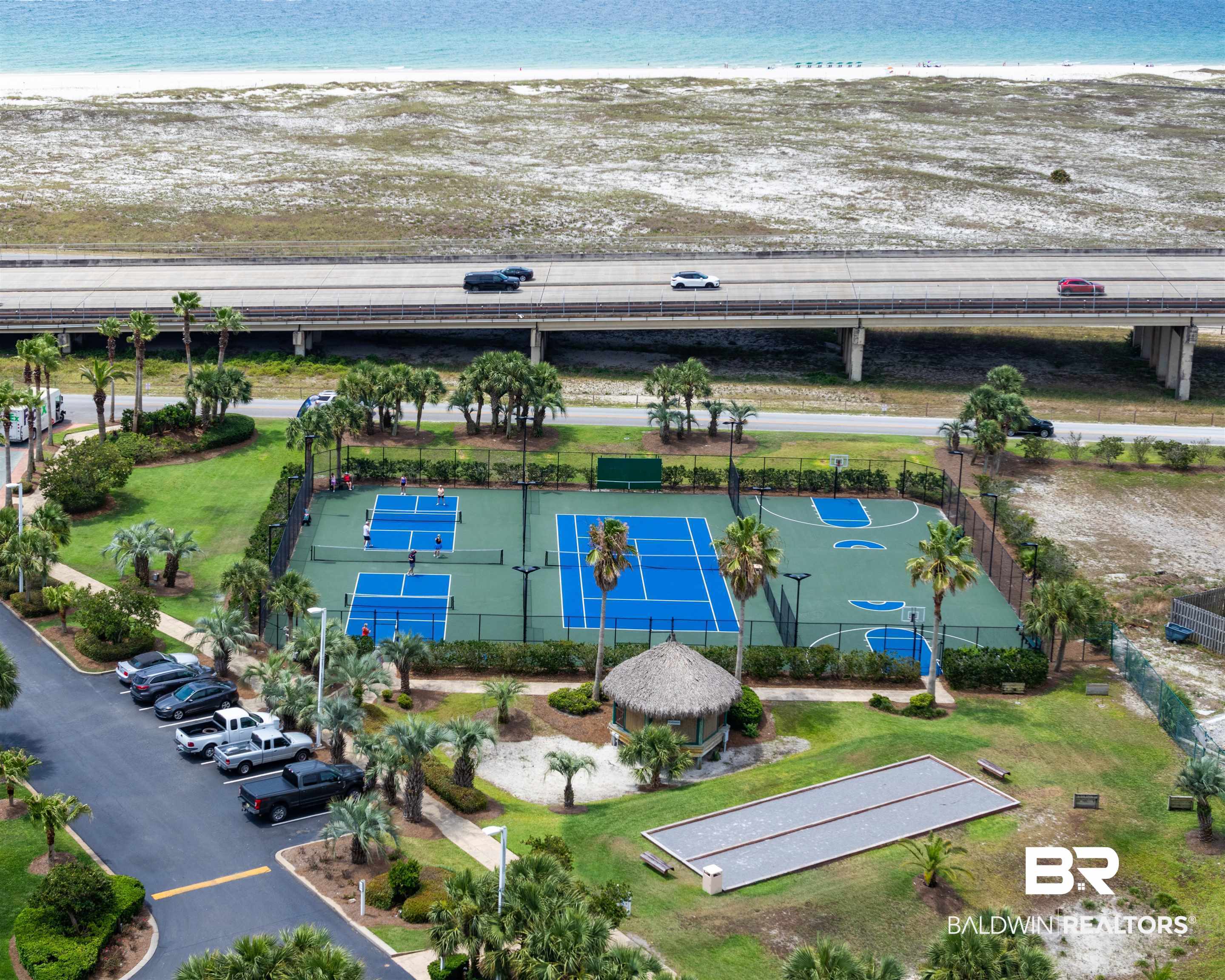 28107 Perdido Beach Boulevard, Unit DPH05 Orange Beach, AL 36561 - Photo 39 of 43 Aerial view of waterfront with a beach