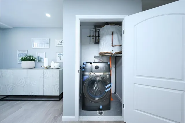 a close view of washer and dryer