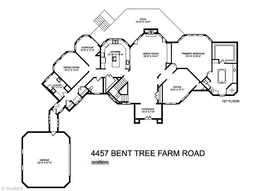 4457 Bent Tree Farm Road Winston-Salem, NC 27106 - Photo 37 of 39 First floor plan