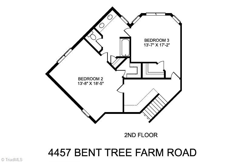 4457 Bent Tree Farm Road Winston-Salem, NC 27106 - Photo 38 of 39 Second floor plan