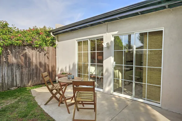 a house view with a outdoor space