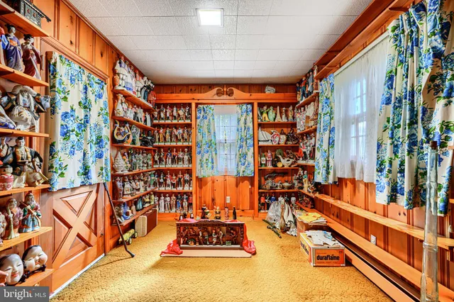 a view of a room with a window