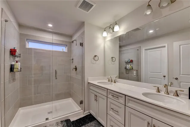 a bathroom with a shower