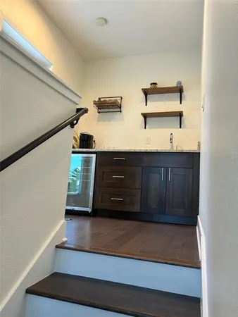 a view of a hallway with closet