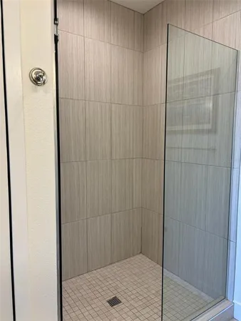 a bathroom with a shower