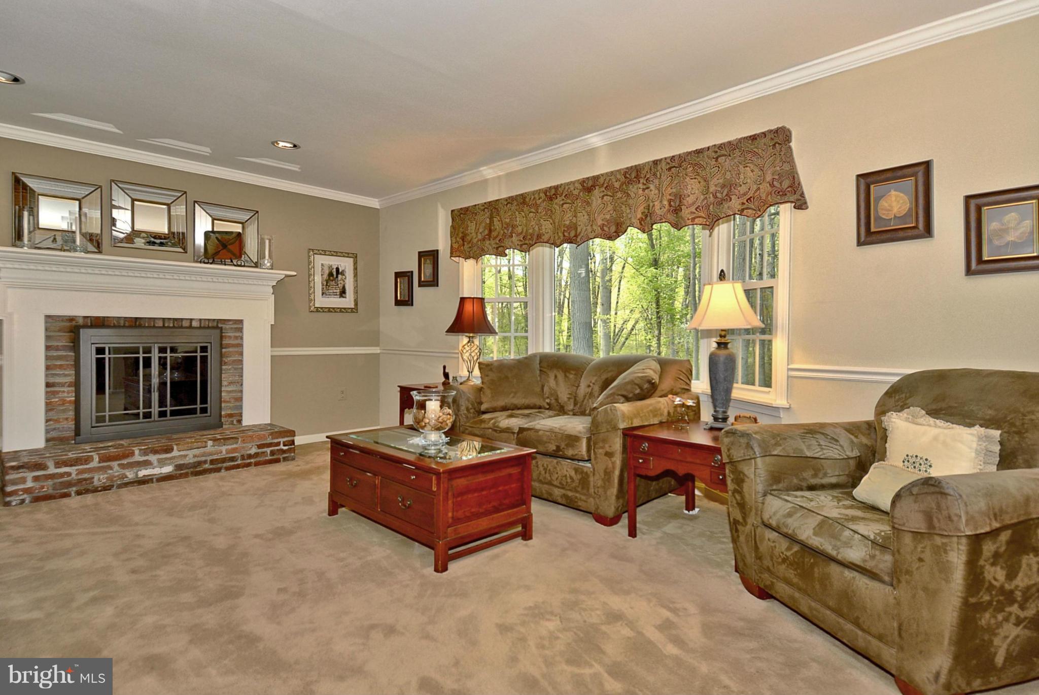 Family Room with Wood Burning Fireplace