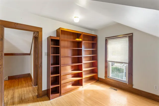 a view of a livingroom with a window
