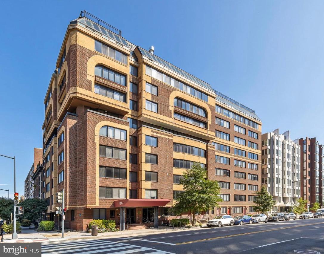 Modern urban living in a stylish building.