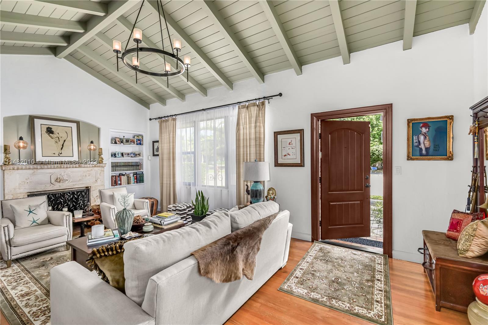 a living room with furniture