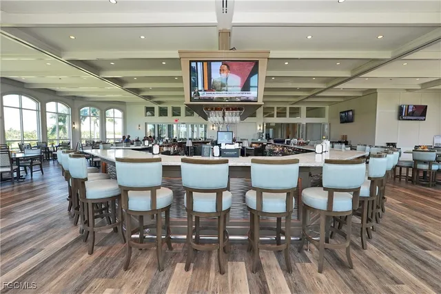 a view of a golf course with a garden