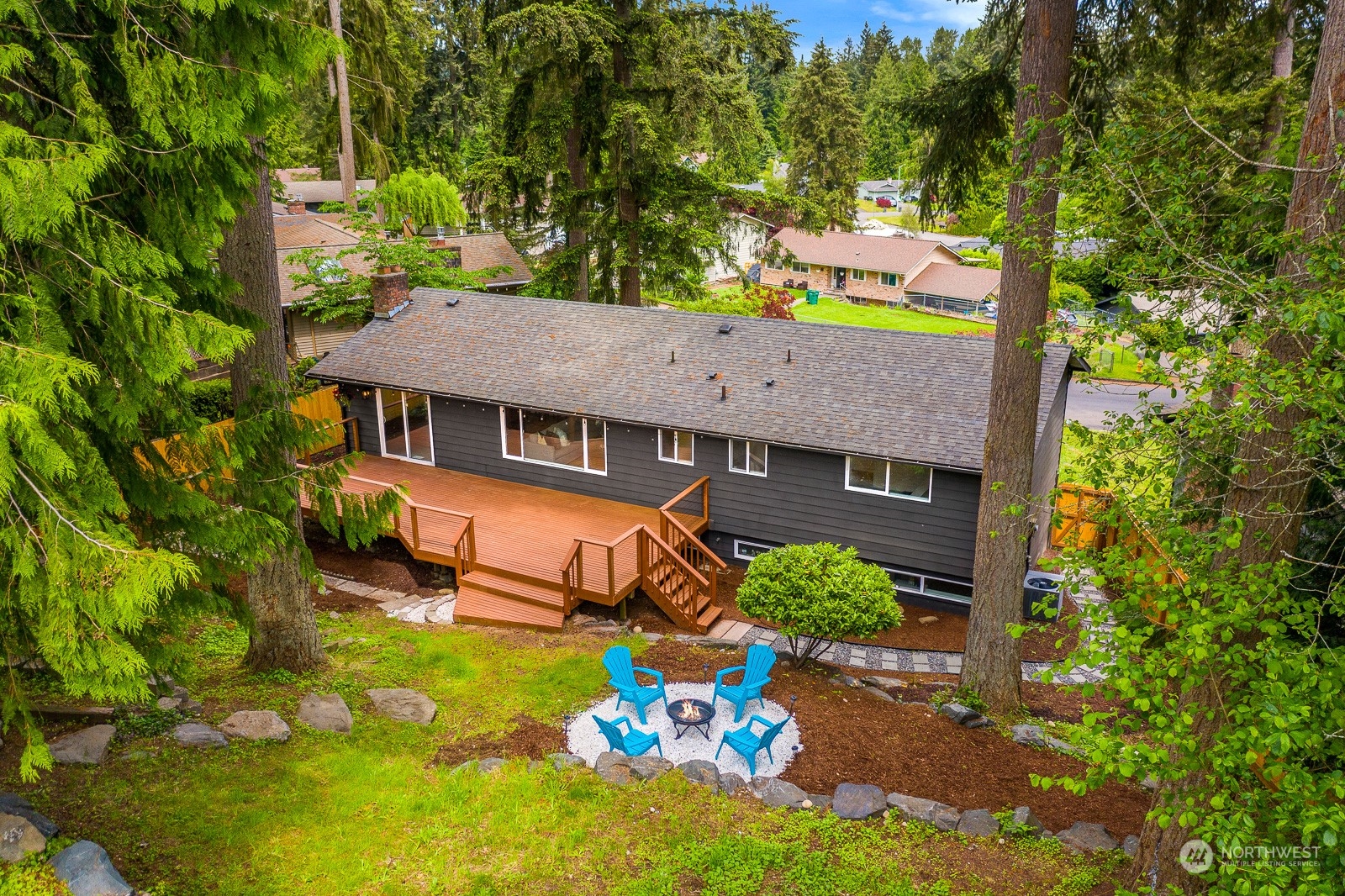 212 143rd Street Southeast Everett, WA 98208 - Photo 34 of 40 an aerial view of a house with yard swimming pool and outdoor seating