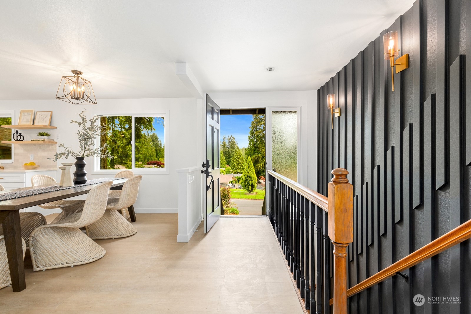 212 143rd Street Southeast Everett, WA 98208 - Photo 4 of 40 a view of a hallway with furniture and chandelier