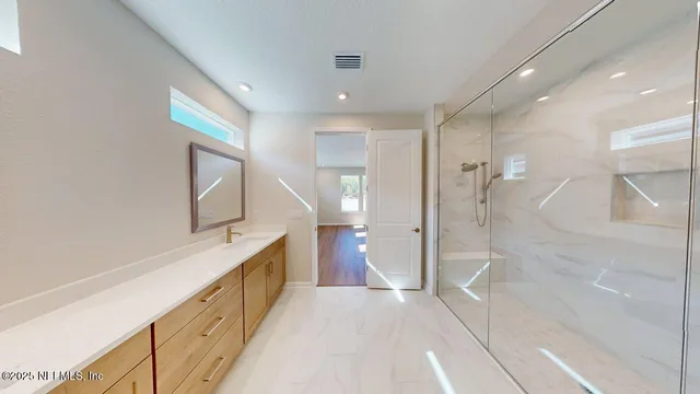 a view of a small space with window