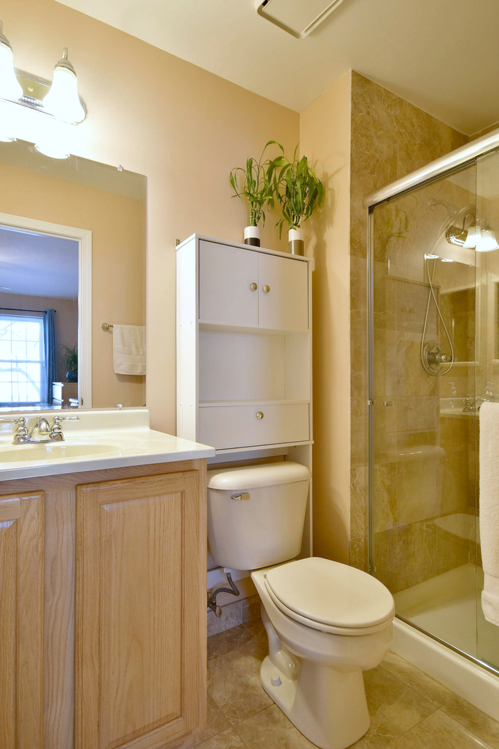 1622 Hadley Court, Unit C1 Wheeling, IL 60090 - Photo 19 of 32 a bathroom with a sink a toilet and shower