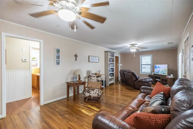 a living room with furniture