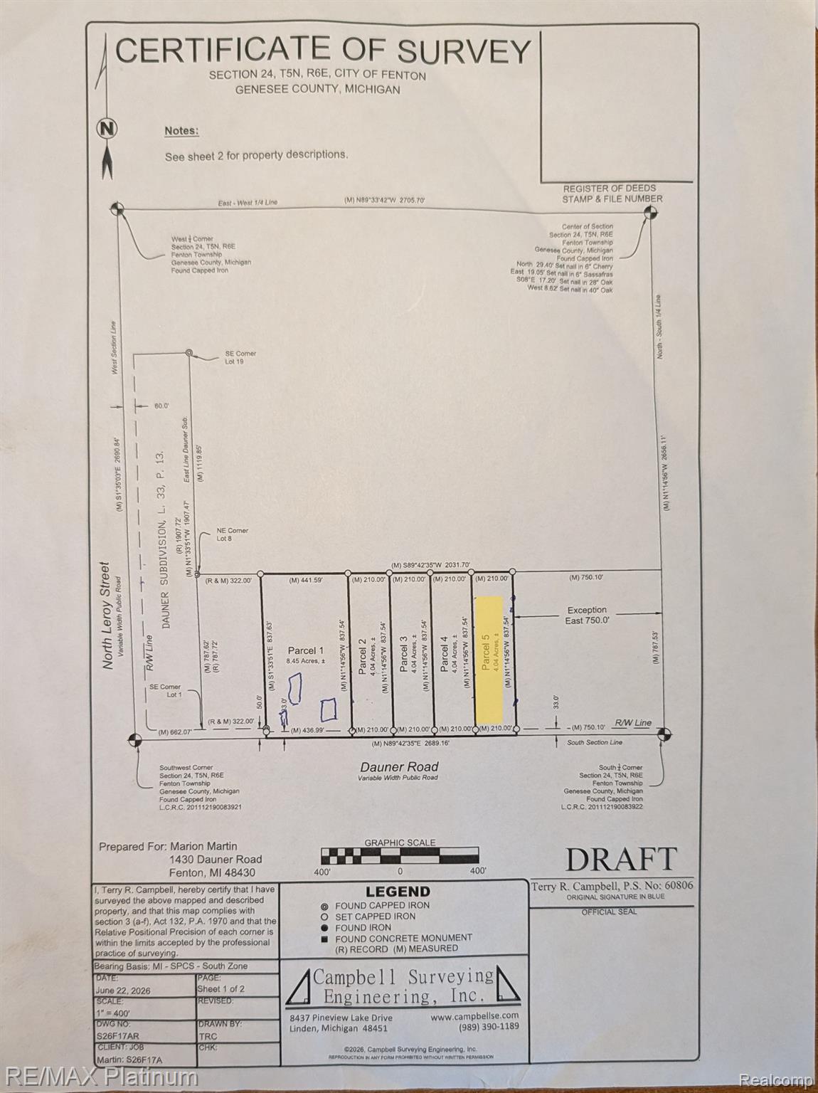 5 Dauner Road Fenton, MI 48430 - Photo 17 of 17 Survey