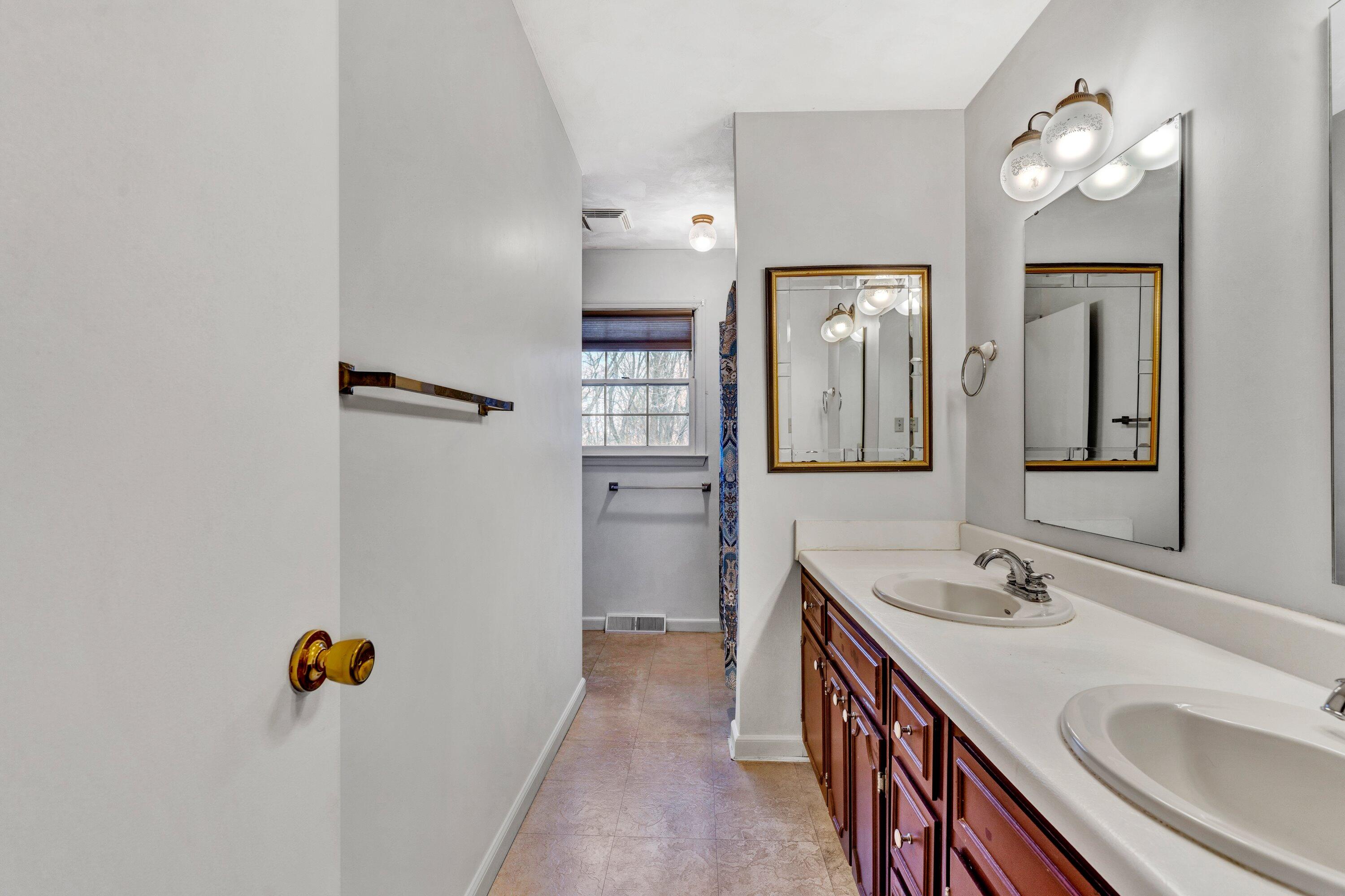 1319 Chandler Road Goodview, VA 24095 - Photo 25 of 53 a bathroom with a sink a vanity a mirror and shower