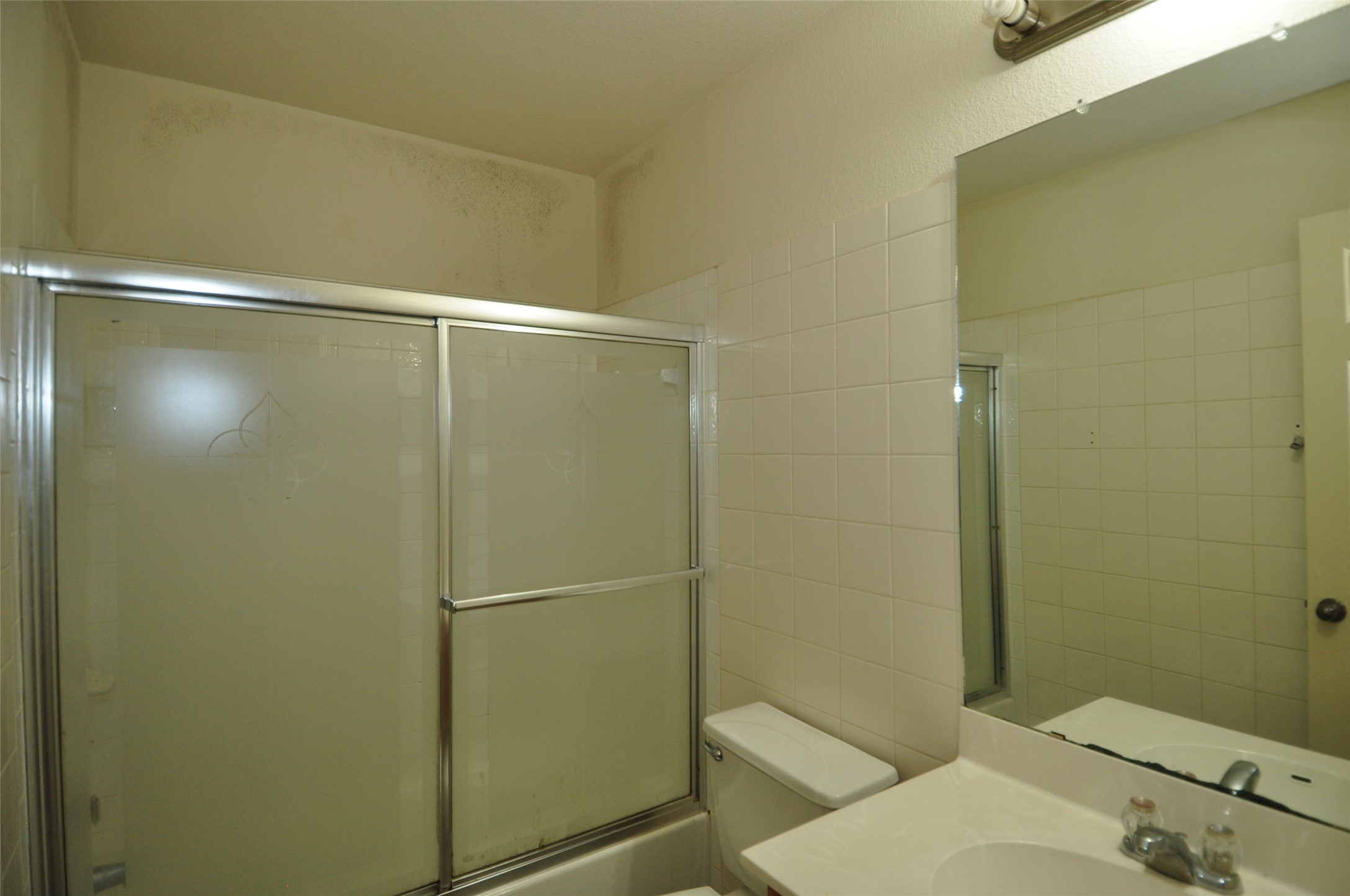1409 Tea Leaf Drive Pflugerville, TX 78660 - Photo 15 of 18 A well-lit primary bathroom featuring a tub with sliding shower doors and a spacious vanity.